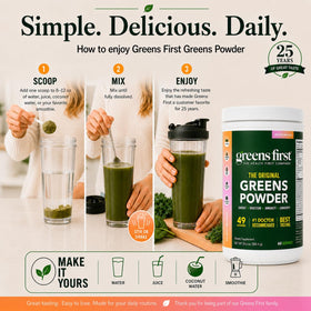 Greens First Poudre de Superaliments Originale 680g en préparation dans un verre