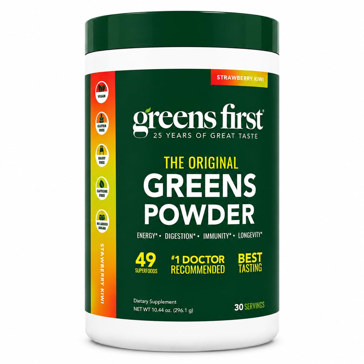 Greens First Poudre de Superaliments Saveur Fraise Kiwi, vue de face