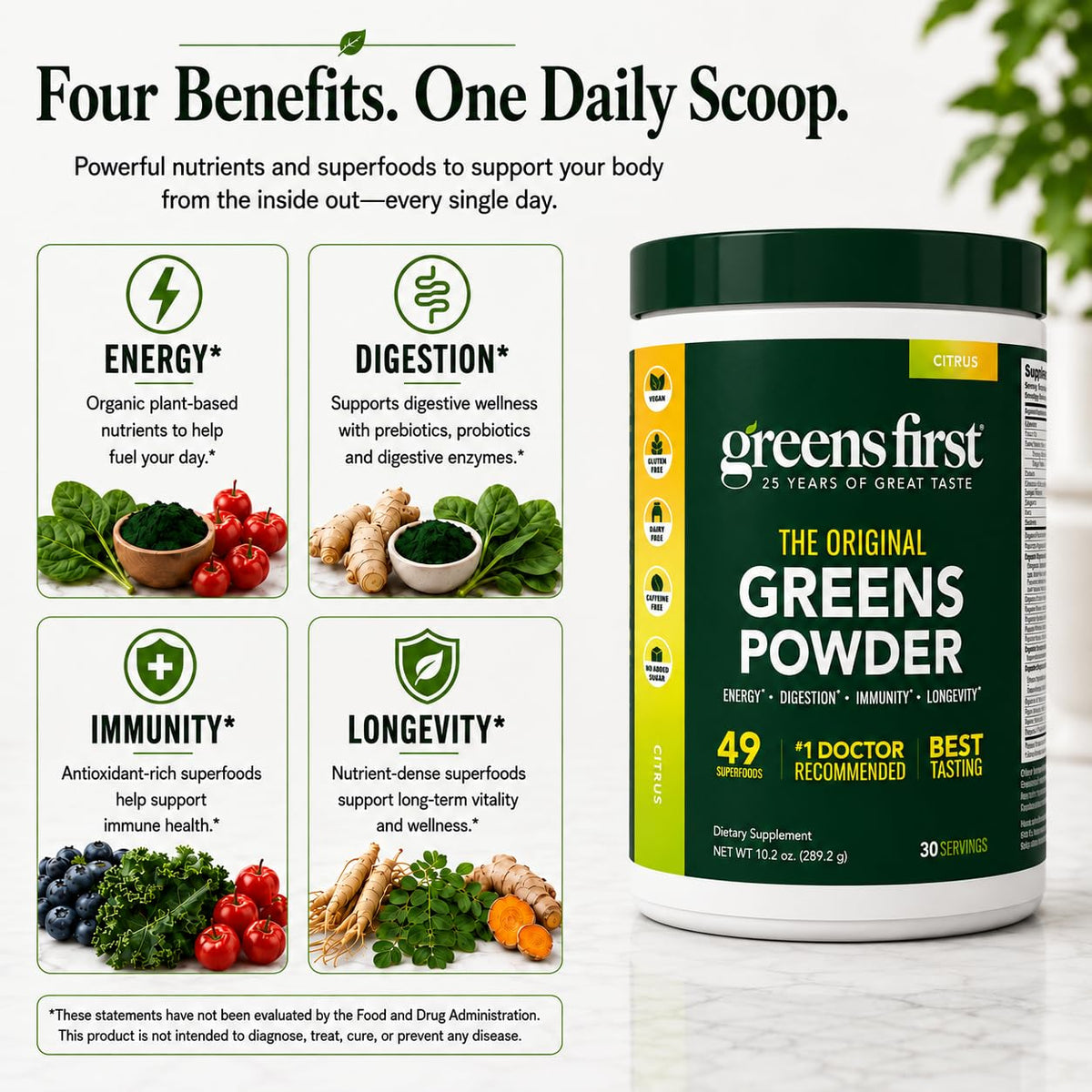 Greens First Poudre de Verts Originale 372g - vue arrière