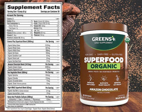 Greens+ Poudre Énergétique Bio Chocolat 322g en utilisation quotidienne