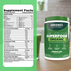 Greens+ Poudre Superaliment Bio 322g - utilisation quotidienne