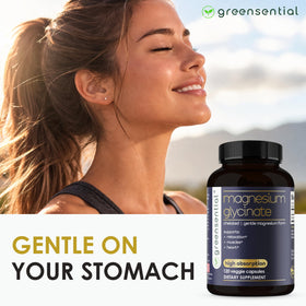 Greensential Magnésium Glycinate sur un fond naturel