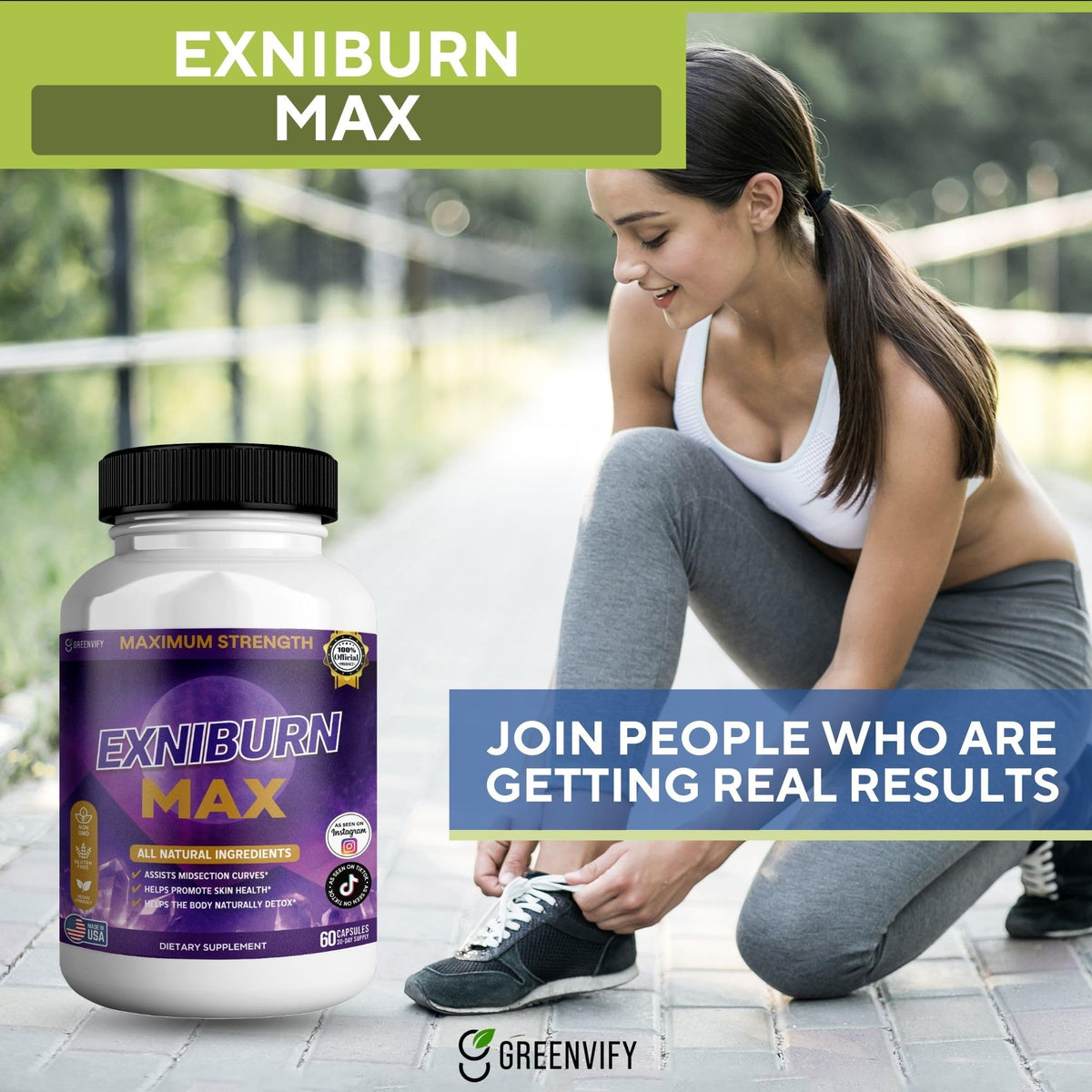 GREENVIFY Exniburn Complément Alimentaire 60 Capsules, vue des capsules