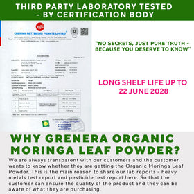 Grenera Poudre de Moringa Bio 1 kg sachet refermable