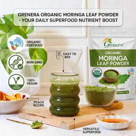 Grenera Poudre de Moringa Bio 1 kg texture fine en cuillère