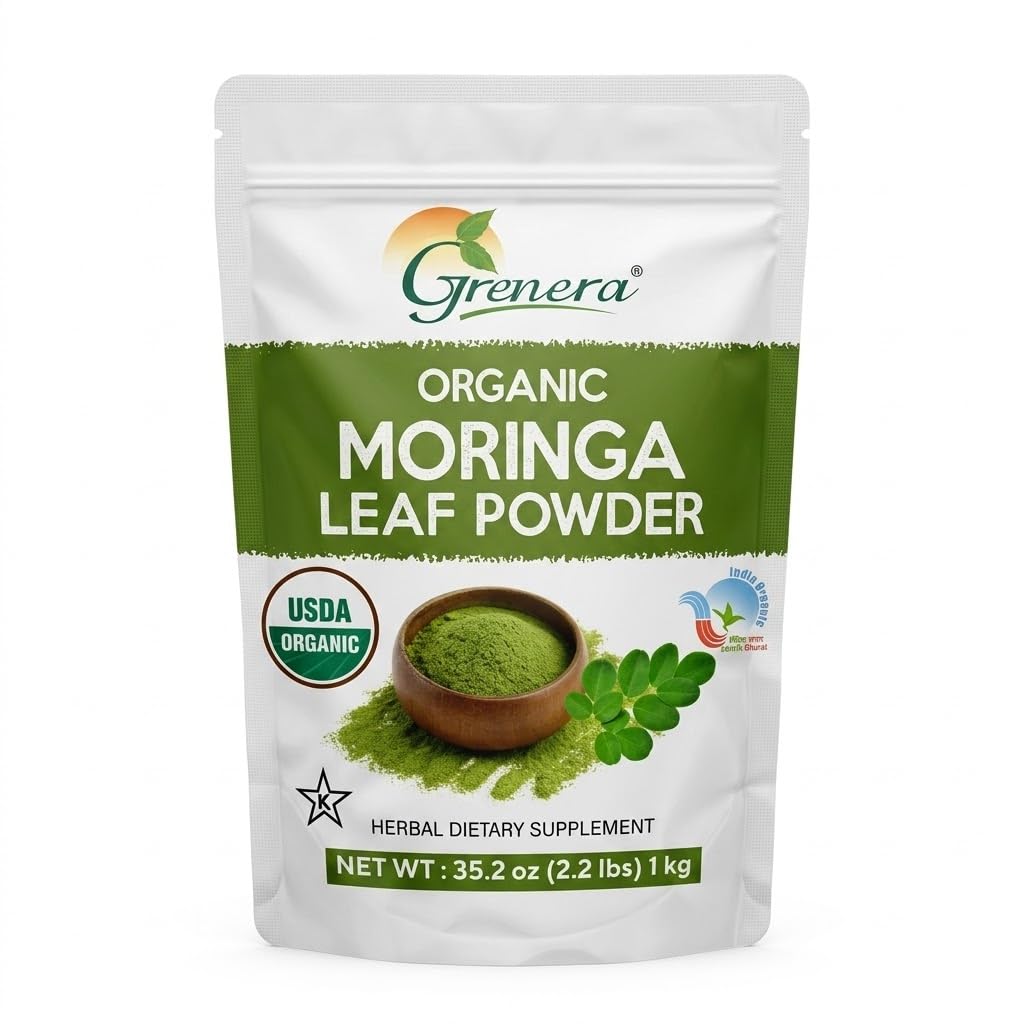 Grenera Poudre de Moringa Bio 1 kg vue avant avec emballage