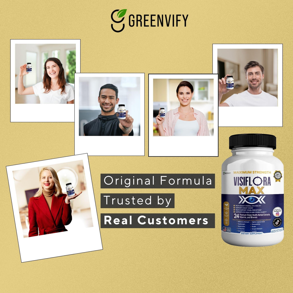 GRENVIFY VisiFlora Max Complément de Santé Oculaire avec ingrédients