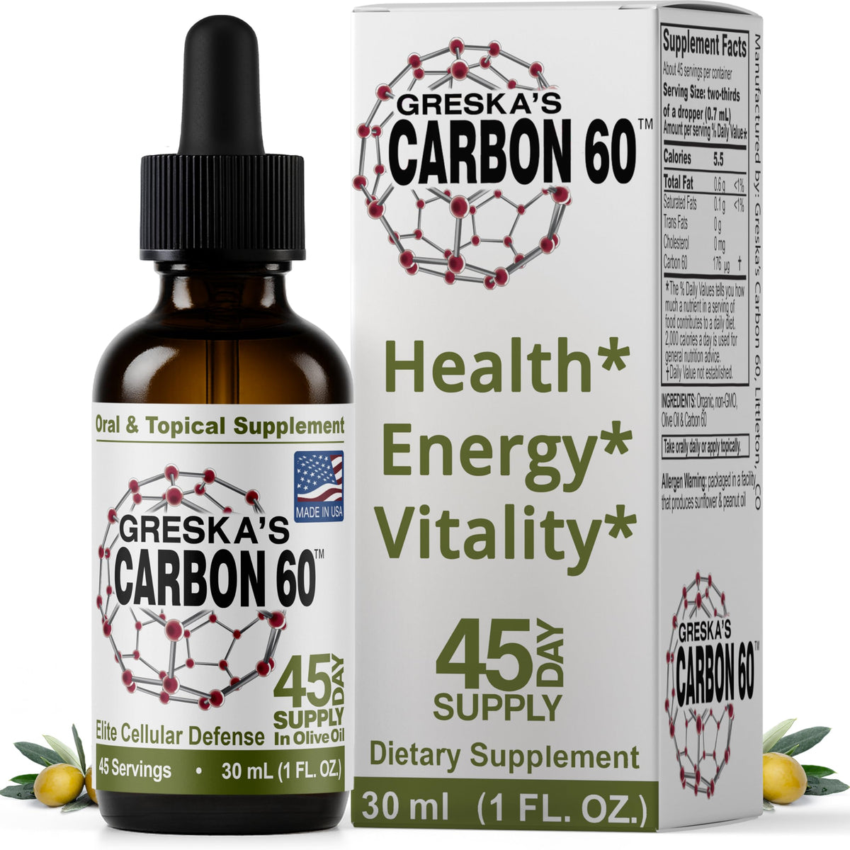 Greska's Carbon-60 30ml bouteille avec étiquette