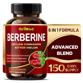 GriMed Berberine flacon de 150 capsules vue de face