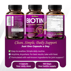 GriMed biotine sur un fond naturel avec des plantes