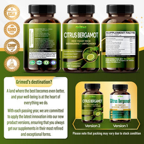 GriMed Citrus Bergamot avec des ingrédients naturels en arrière-plan