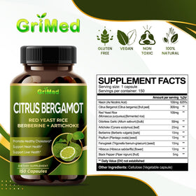 GriMed Citrus Bergamot flacon avec 150 capsules