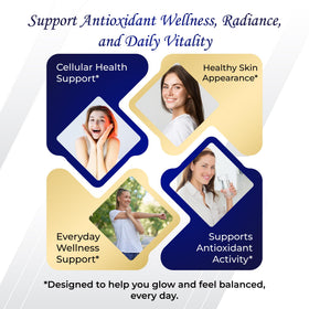 GriMed Glutathione 150 capsules sur une surface en bois