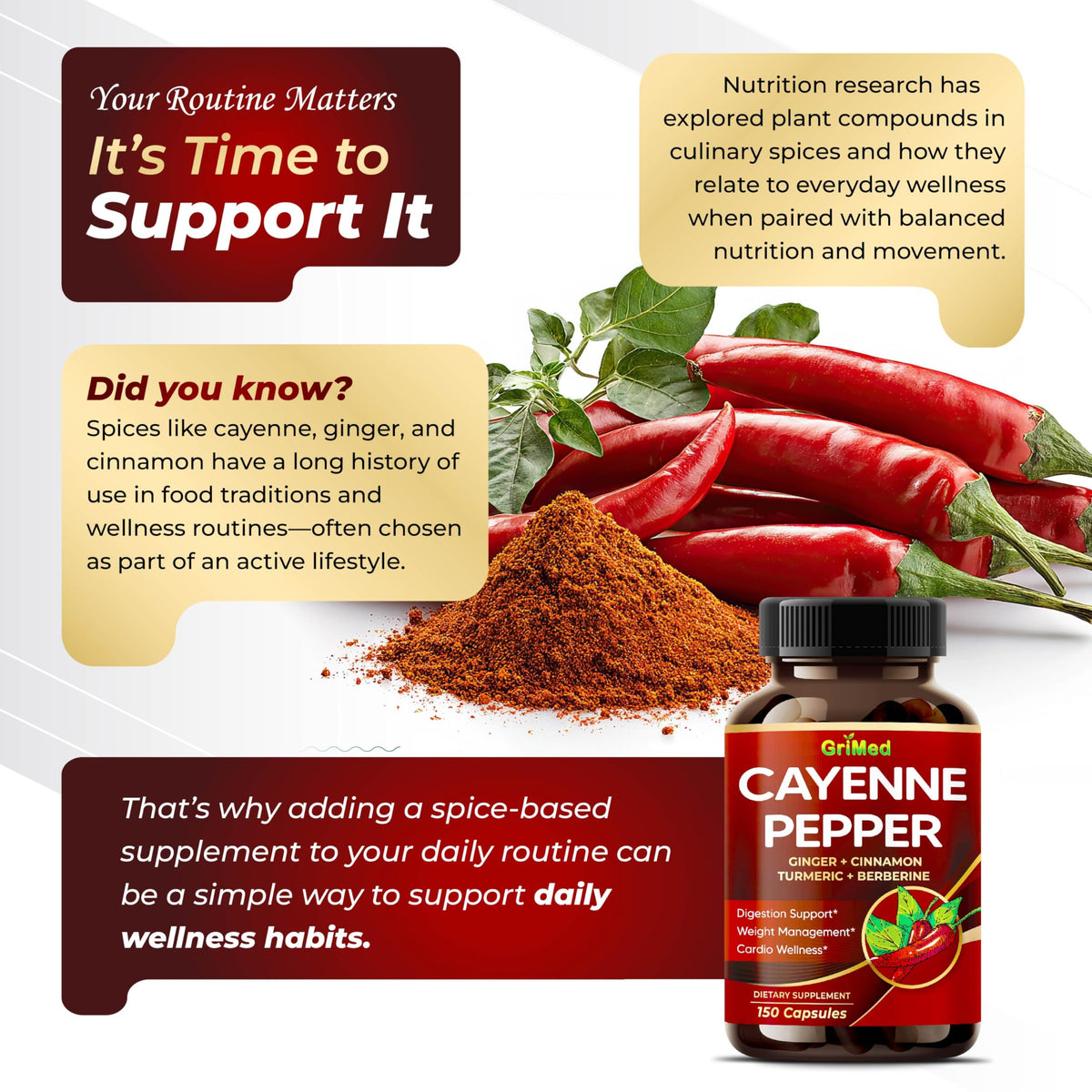 GriMed Poivre de Cayenne capsules avec ingrédients naturels