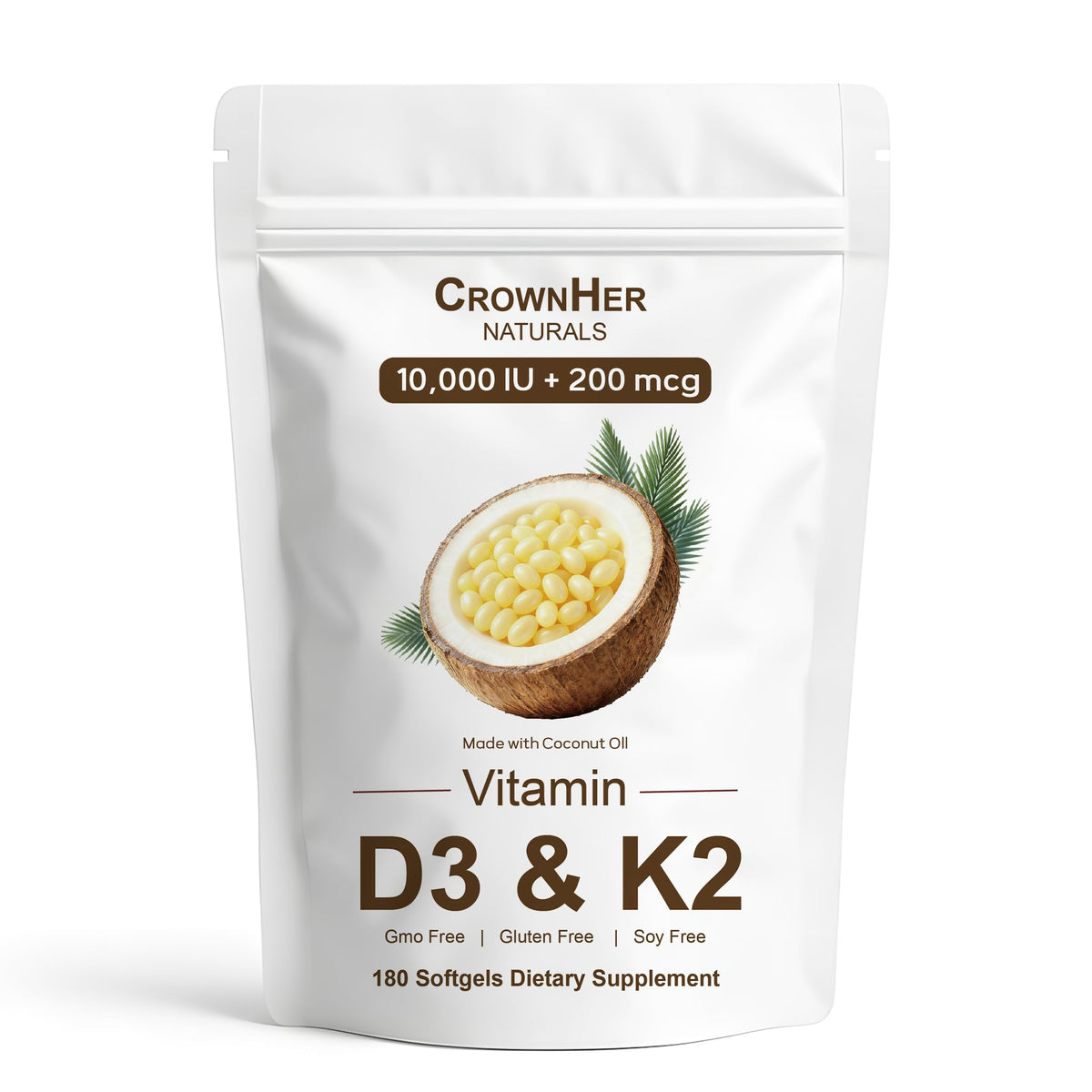 GROHESE Naturals D3 K2 10000 IU gélules molles en vue de face