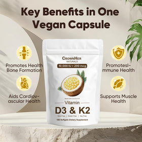 GROHESE Naturals D3 K2 180 gélules dans leur emballage