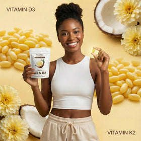 GROHESE Naturals D3 K2 gélules ouvertes montrant le contenu