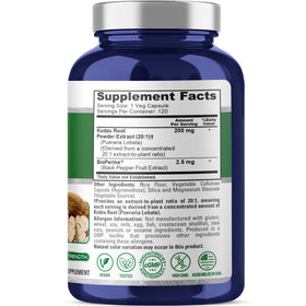 Gros plan de NusaPure Racine de Kudzu 200 mg capsule ouverte