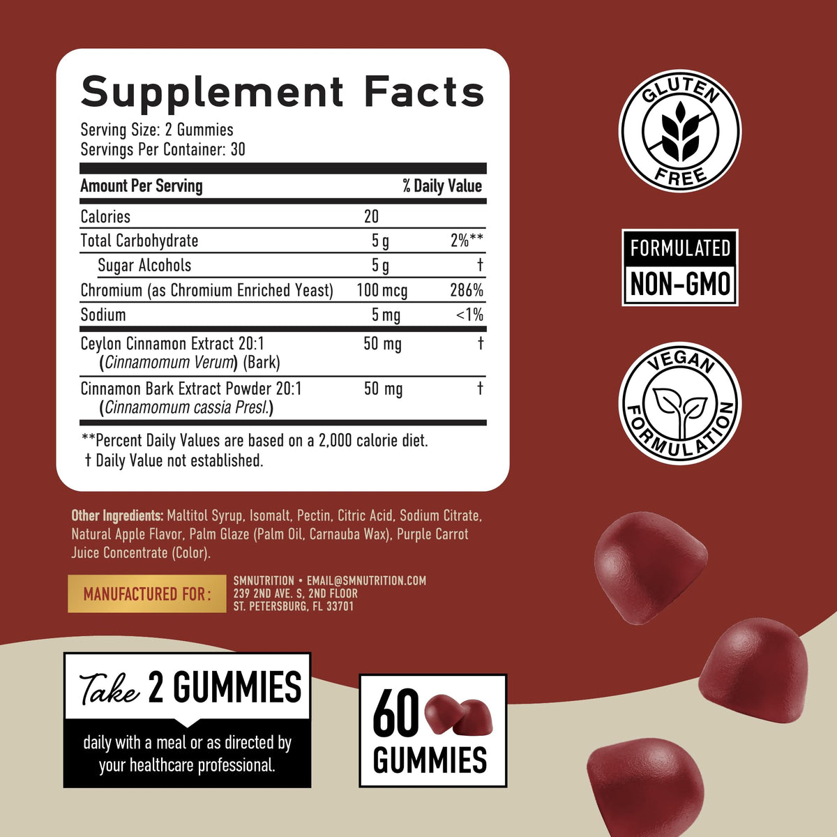 Gros plan sur bonbons au cannelle SMNutrition