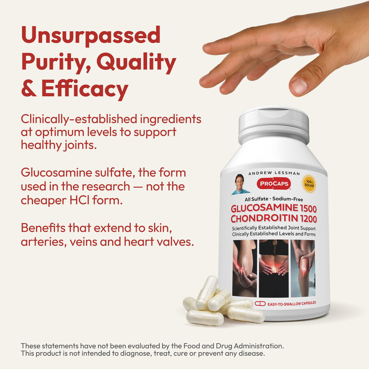 Gros plan sur capsules ANDREW LESSMAN Glucosamine et Chondroïtine