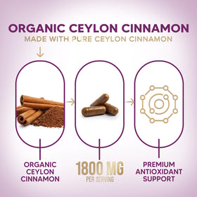 Gros plan sur la bouteille de cannelle Ceylan Nature's Choice
