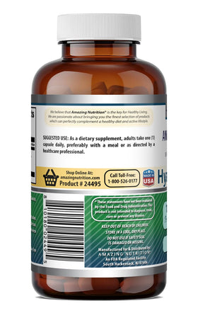 Gros plan sur la capsule d'acide hyaluronique Amazing Nutrition