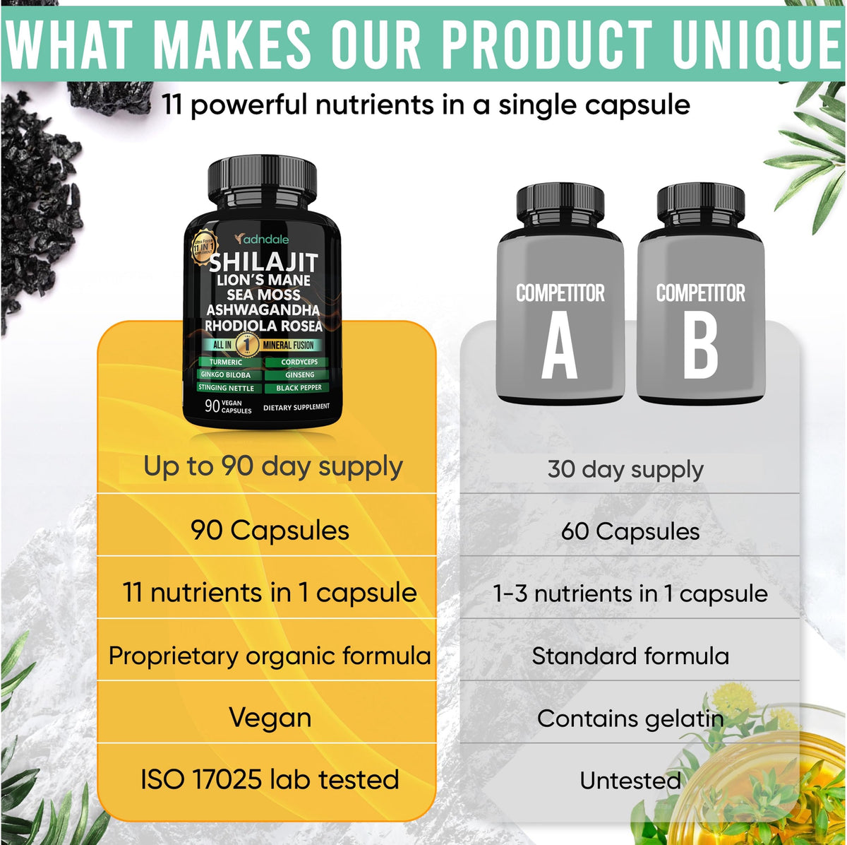 Gros plan sur la capsule de Shilajit
