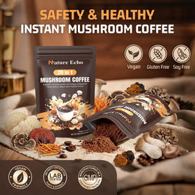 Gros plan sur la poudre de café Nature Echo