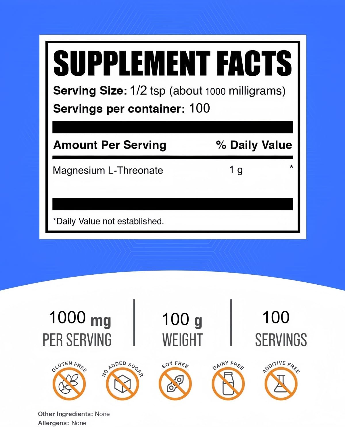 Gros plan sur la poudre de magnésium L-Thréonate HealthyFinds