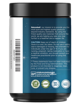 Gros plan sur la texture de la poudre de glycine NatureBell
