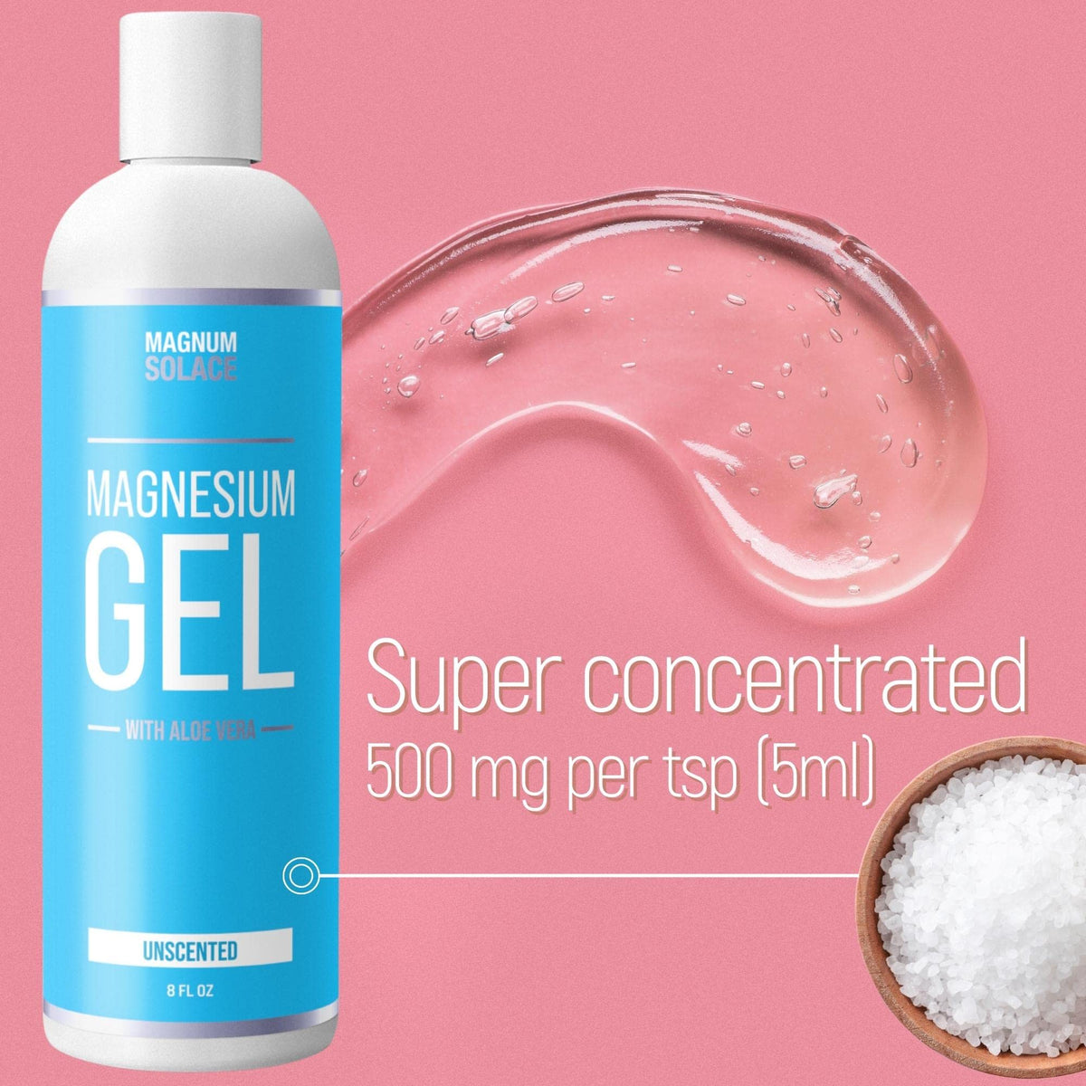 Gros plan sur le gel de magnésium avec texture visible