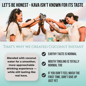 Gros plan sur le sachet de Koa Kava et ses ingrédients