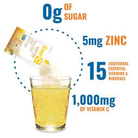 Gros plan sur le sachet Ener-C citron gingembre