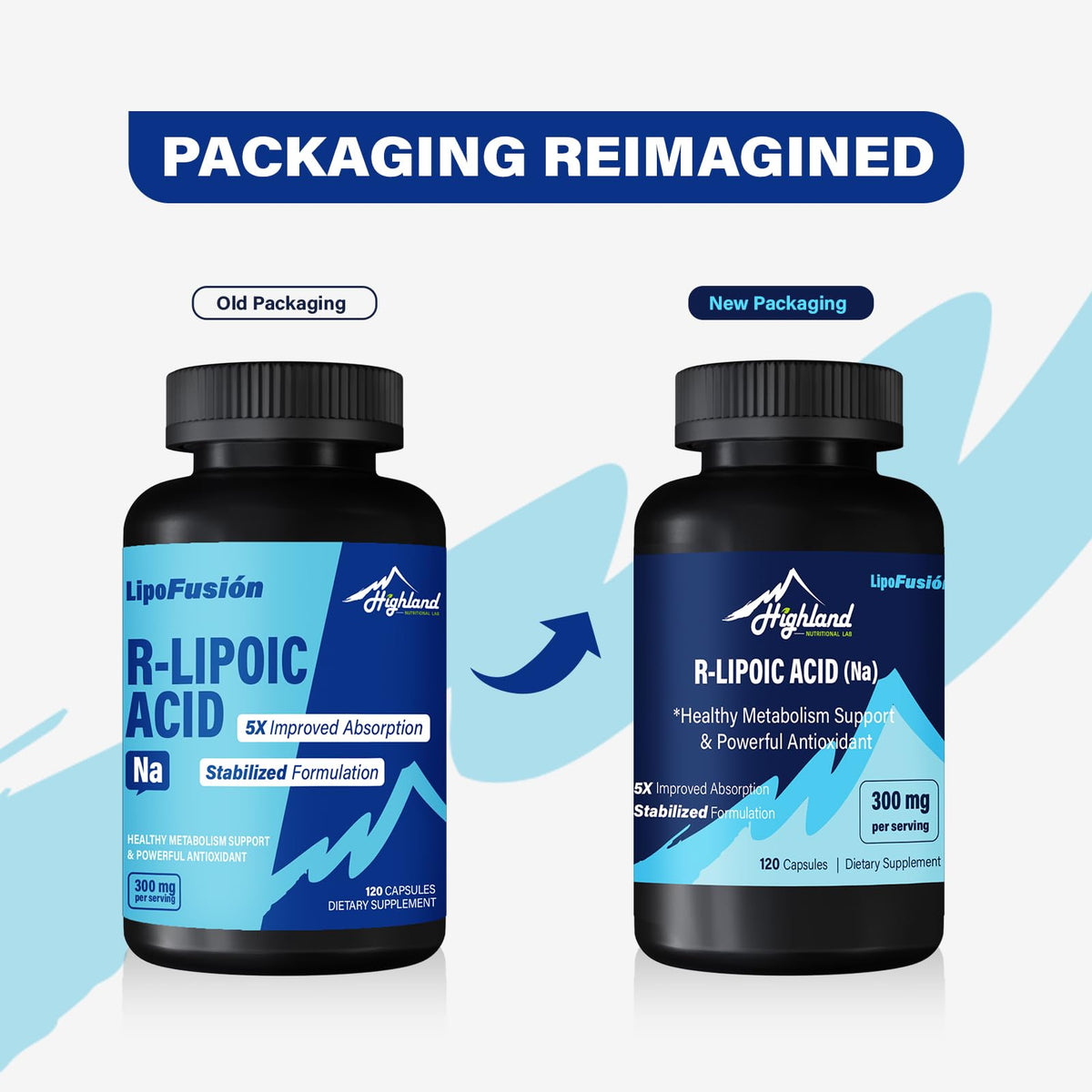 Gros plan sur les capsules d'acide R-lipoïque Highland Nutritional Lab
