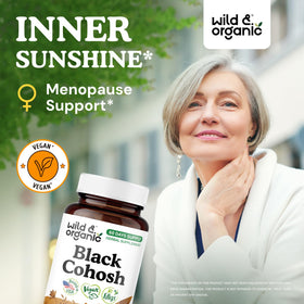 Gros plan sur les capsules de cimicifuga racemosa Wild & Organic