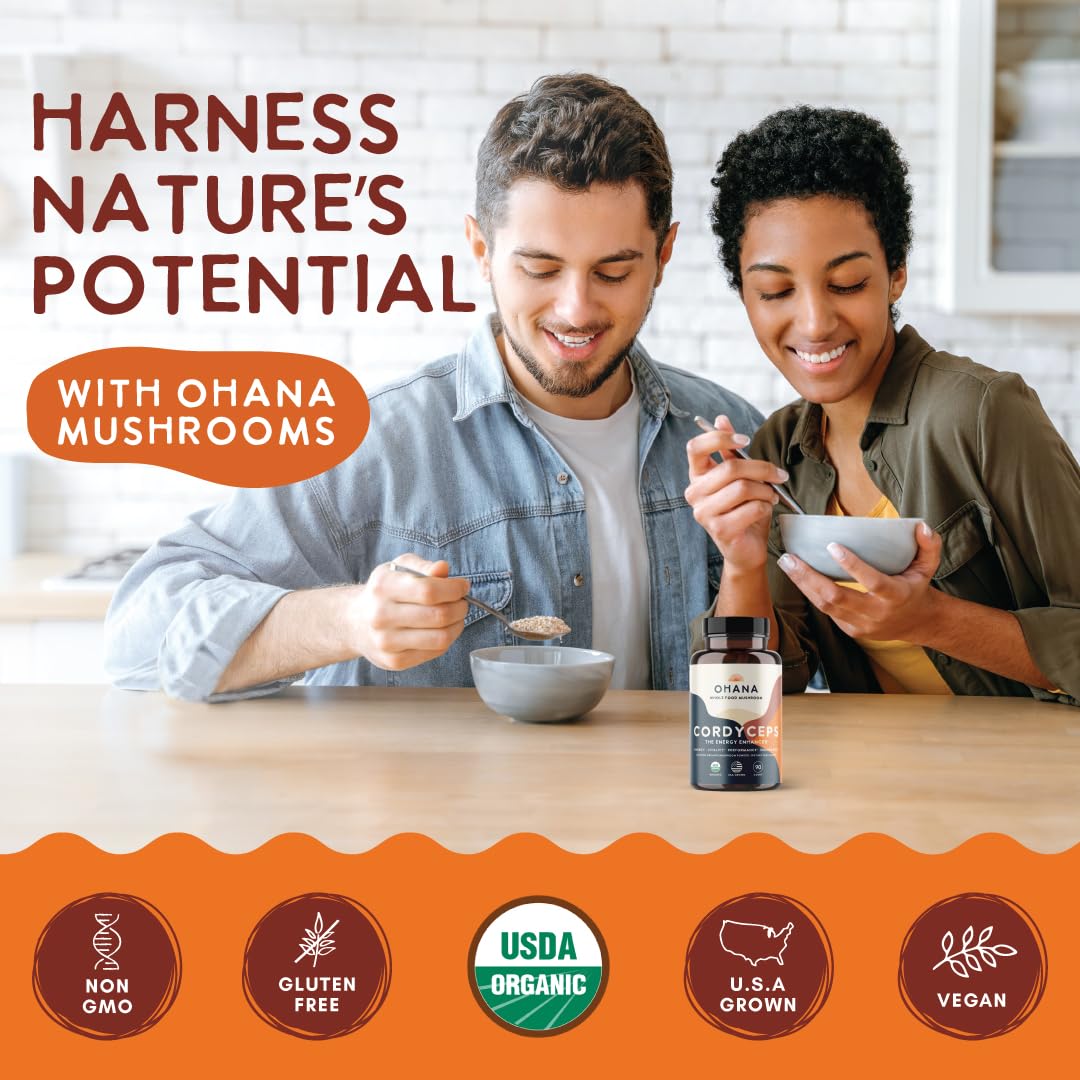 Gros plan sur les capsules de Cordyceps bio Ohana