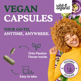 Gros plan sur les capsules de fleur de passion Wild & Organic