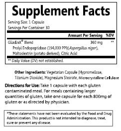 Gros plan sur les capsules de GliadinX