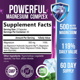 Gros plan sur les capsules de magnésium 500mg