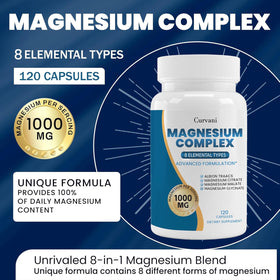 Gros plan sur les capsules de Magnésium Complexe Curvani