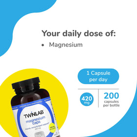 Gros plan sur les Capsules de Magnésium Twinlab
