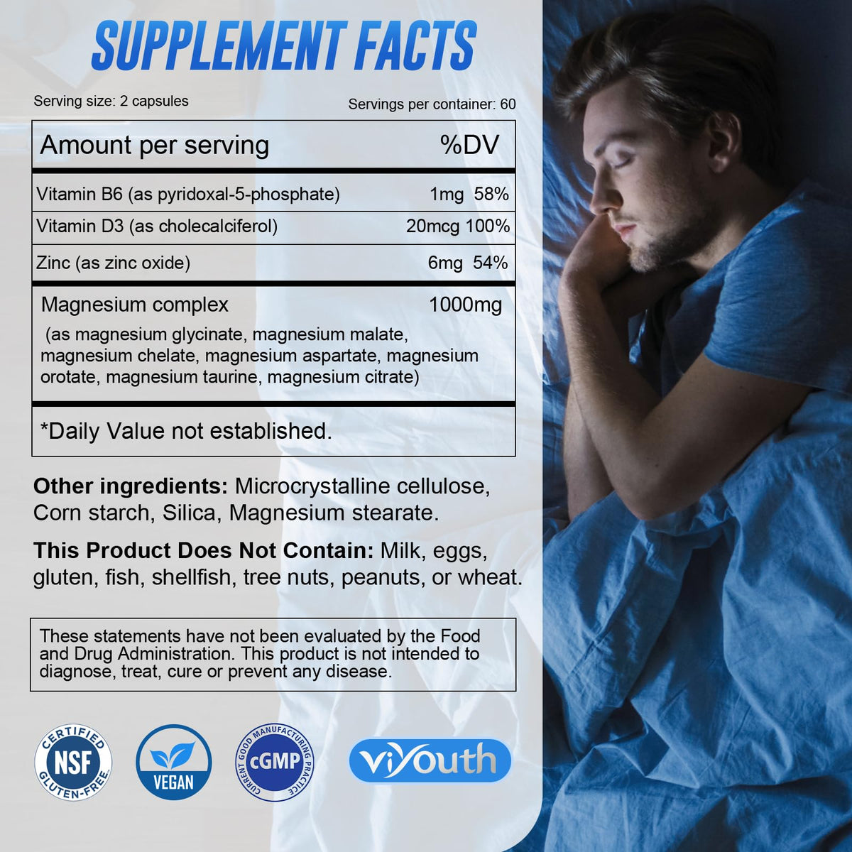Gros plan sur les capsules de magnésium VIYOUTH