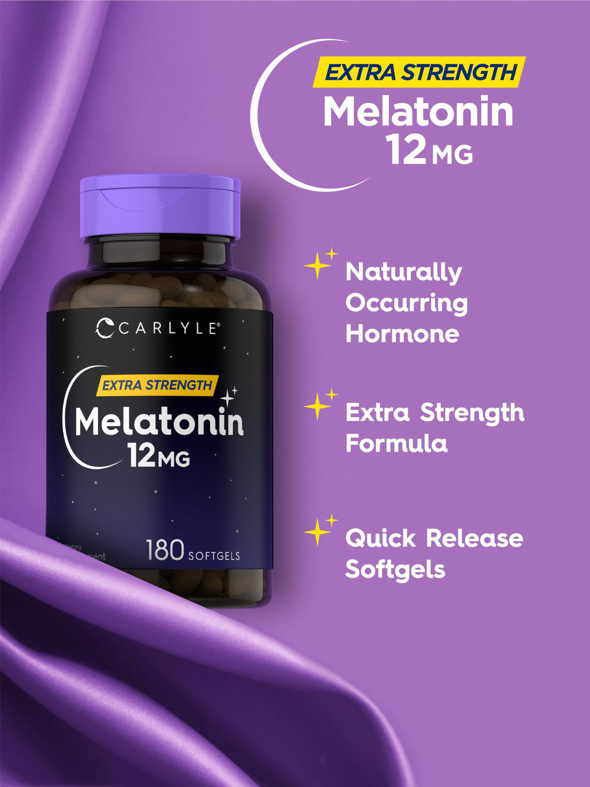 Gros plan sur les capsules de Melatonin Carlyle