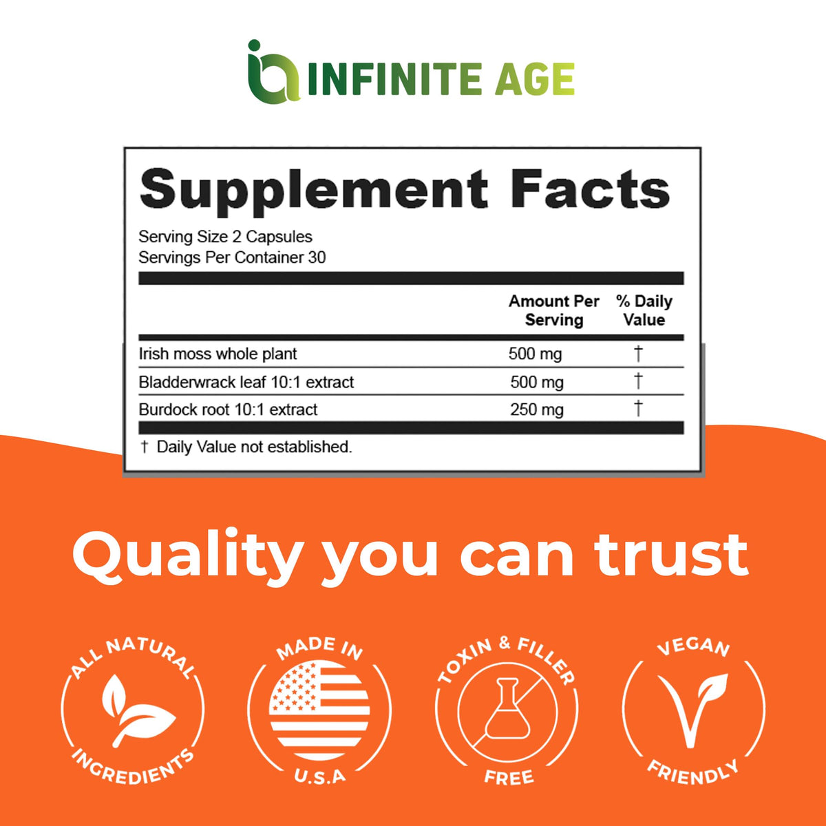 Gros plan sur les capsules de mousse de mer INFINITE AGE