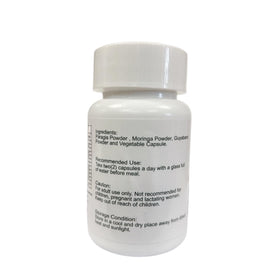 Gros plan sur les capsules de Paragis avec Moringa et Guyabano