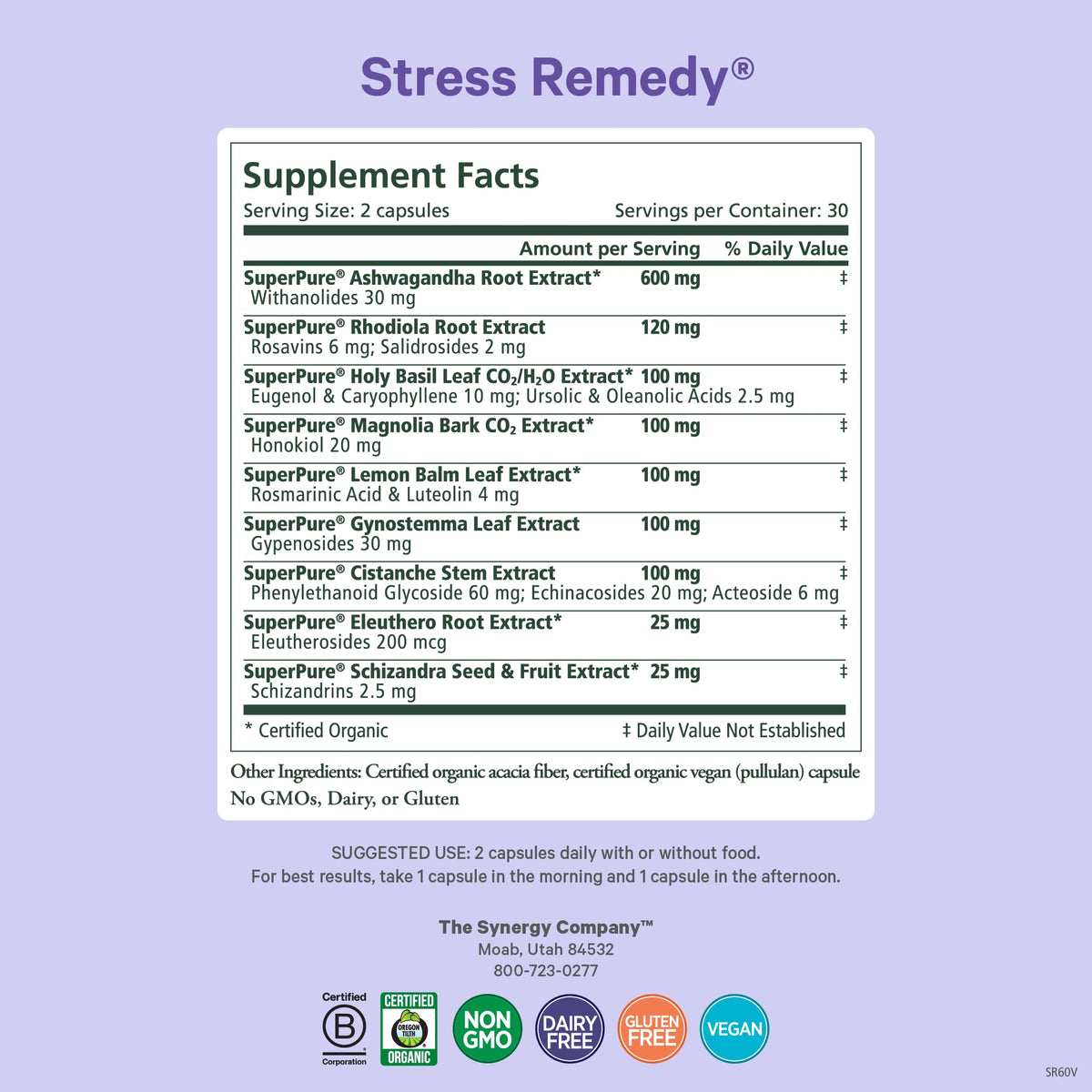 Gros plan sur les capsules de PURE SYNERGY Anti-Stress