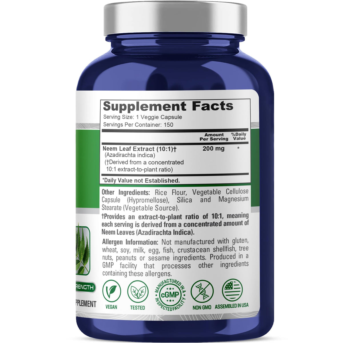 Gros plan sur les capsules de racine de Neem NusaPure