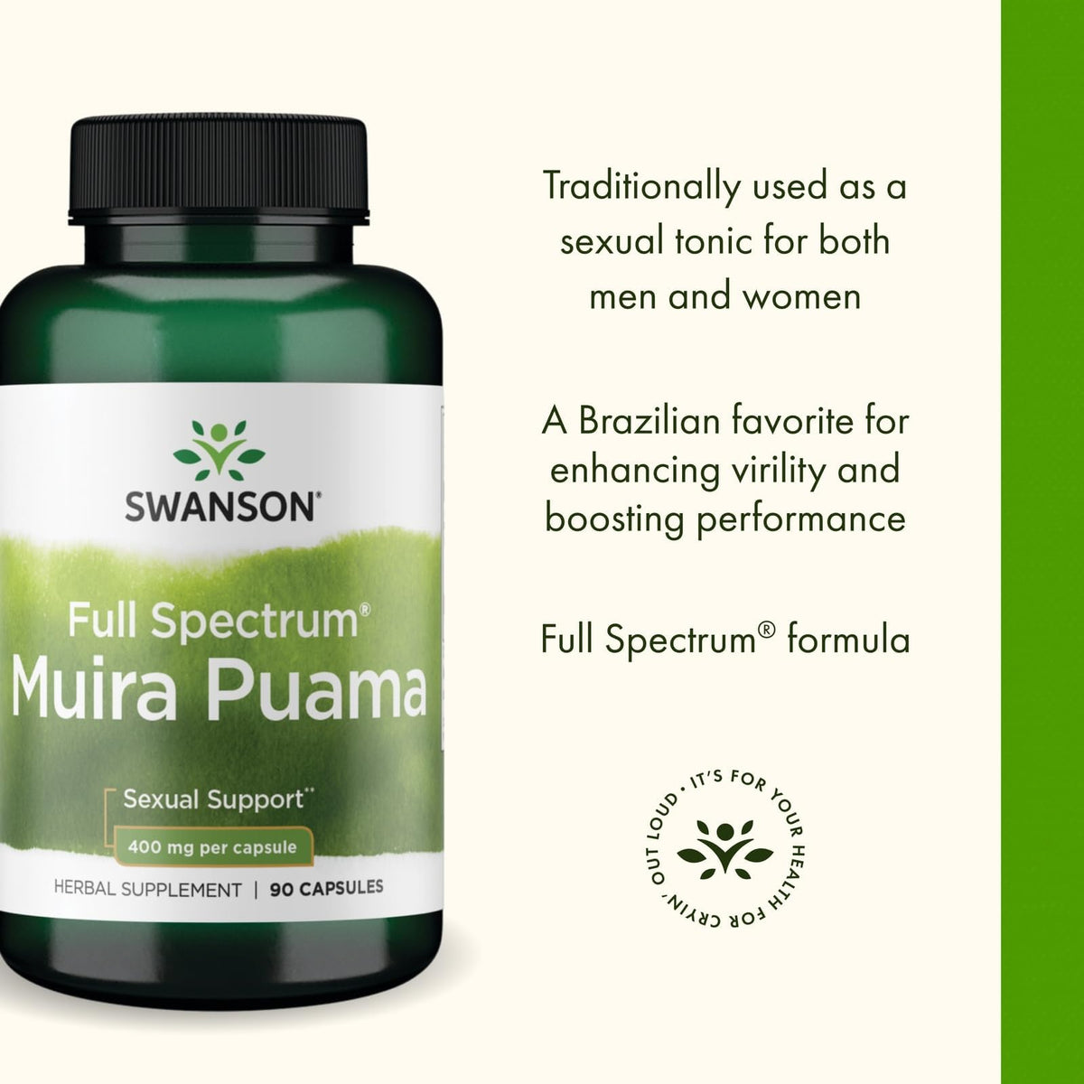 Gros plan sur les capsules de Swanson Muira Puama