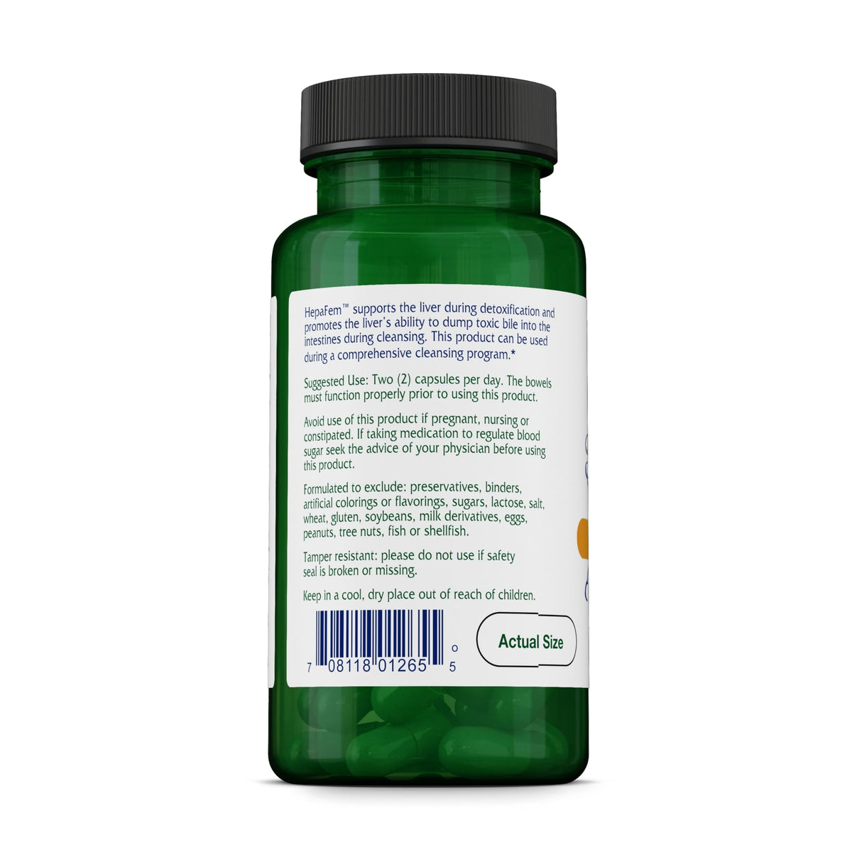 Gros plan sur les capsules de Vitanica HepaFem