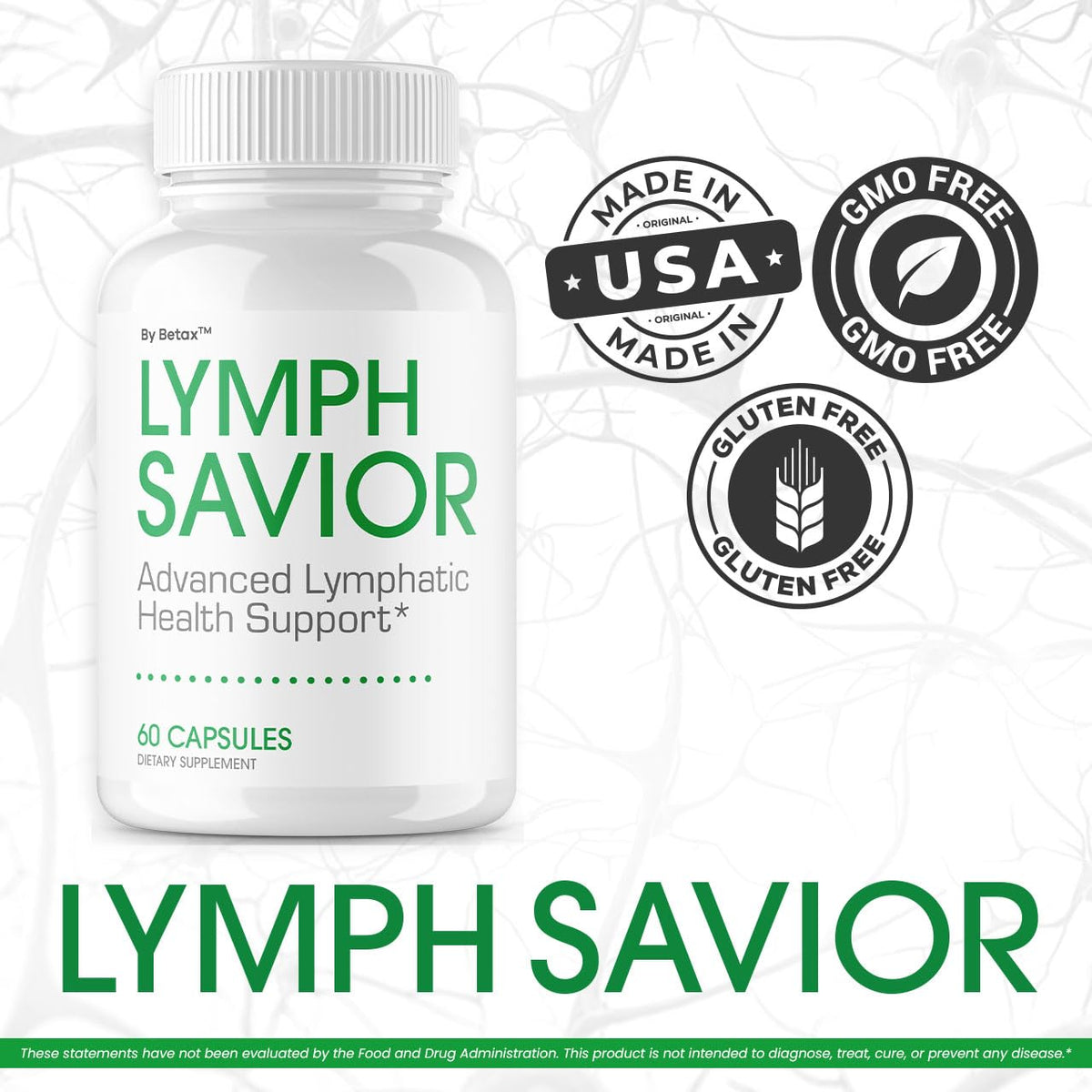 Gros plan sur les capsules Lymph Savior de BetaX